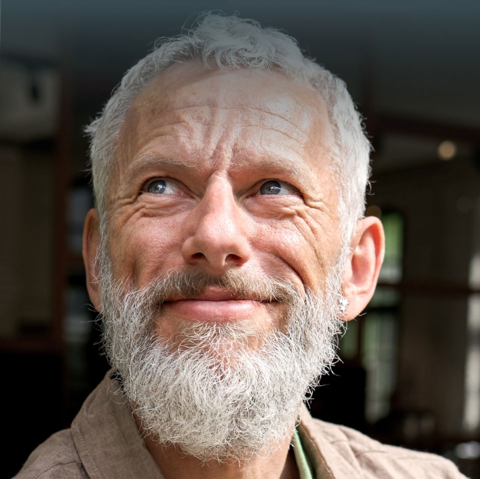 man in sixties modeling pico laser results