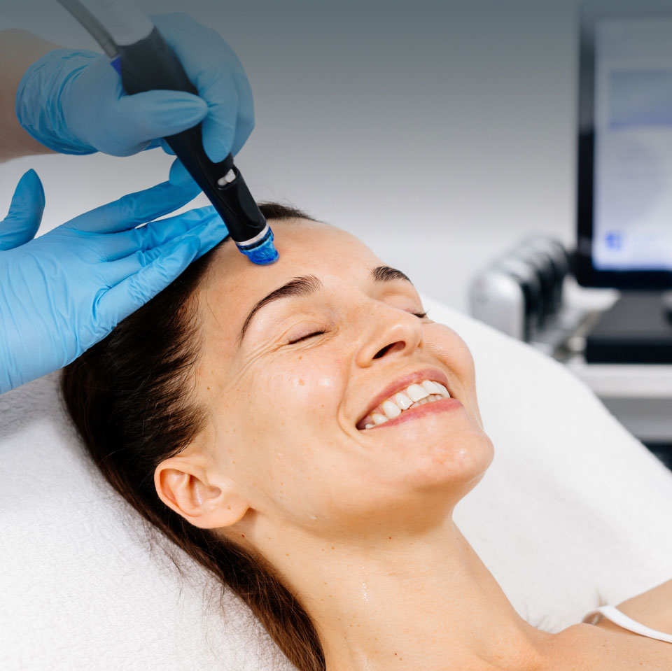 mishawaka woman receiving hydrafacial treatment
