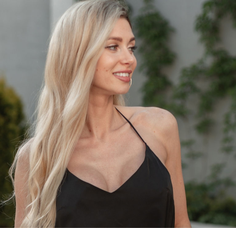 mishawaka woman with blonde hair breast lift model
