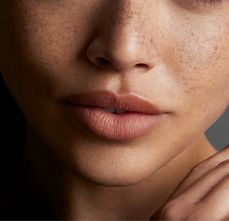 close up of chin and lips